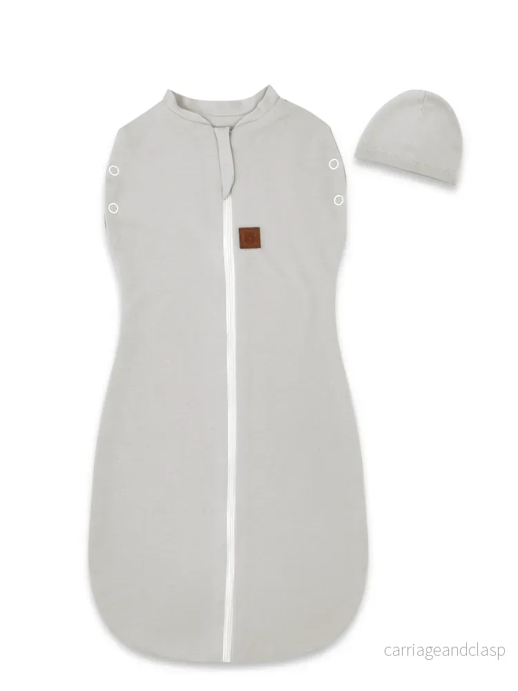 MimiNu Swaddle-sovsäck med mössa, Grey - Bild 2