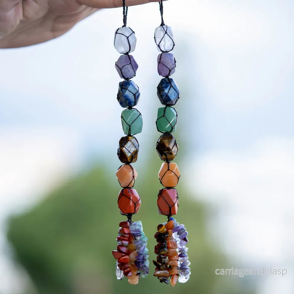 Hängande 7 Chakra Edelstenar - Liten Storlek | Veska - Bild 2
