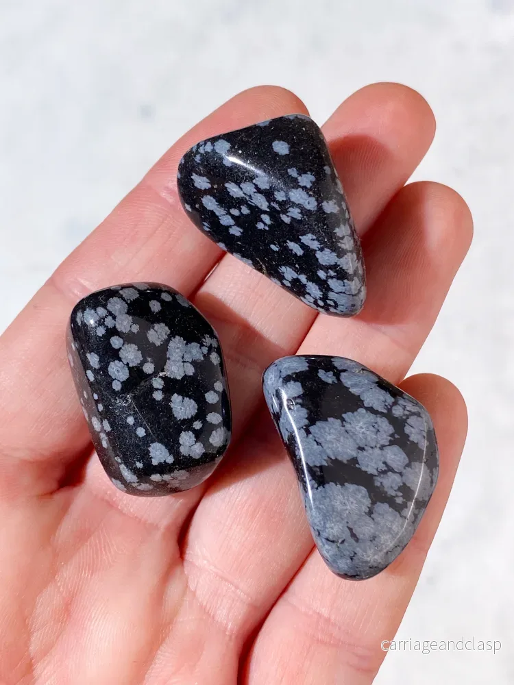 Snöflingor obsidian polerad - Bild 2