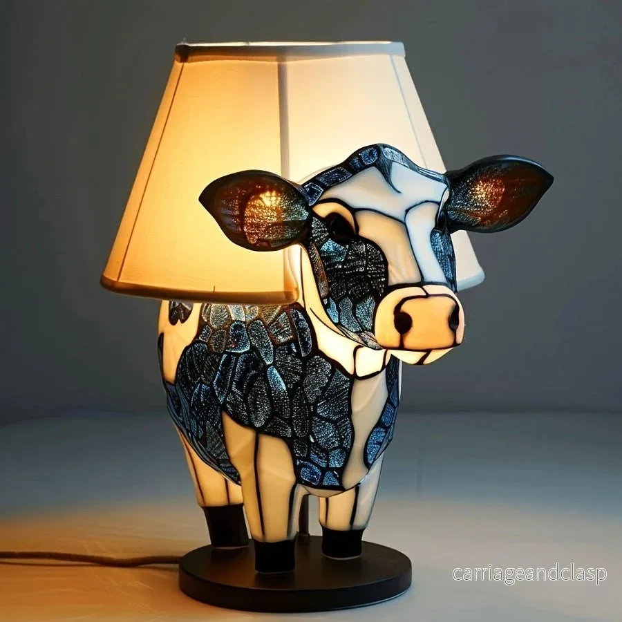 Veska | Kreativ Ko Bordslampa – Ljus Upp Dina Nätter – Unik Design – Avkopplande Atmosfär Veska | Kreativ Ko Bordslampa – Ljus Upp Dina Nätter – Unik Design – Avkopplande Atmosfär