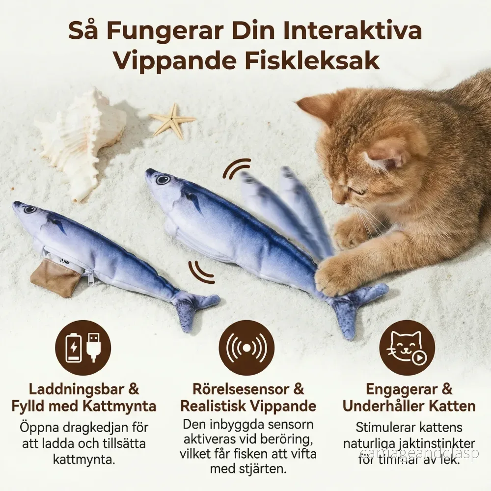 Interaktivt Vippande Fiskleksak för Katter - Bild 2