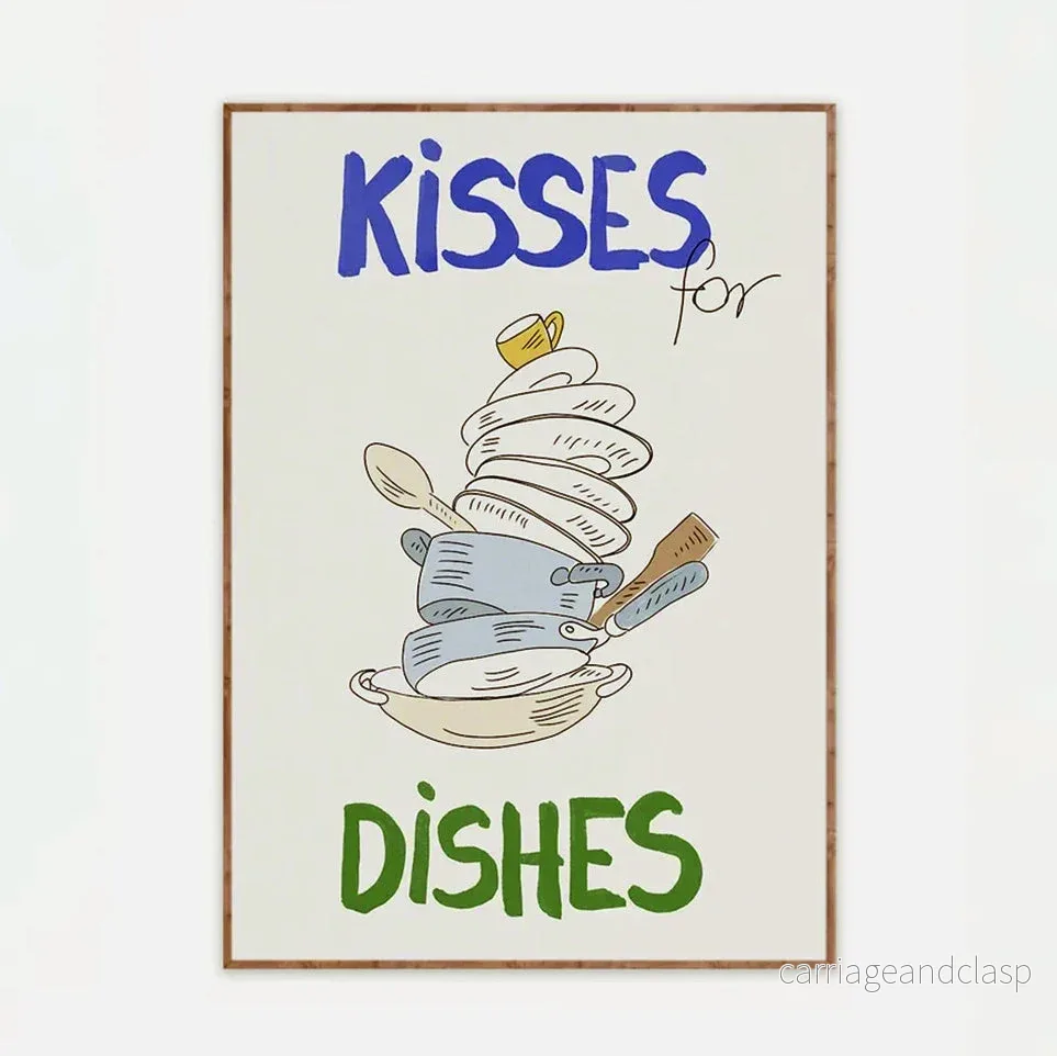 Kisses for Dishes Väggkonst | Veska Kisses for Dishes Väggkonst | Veska