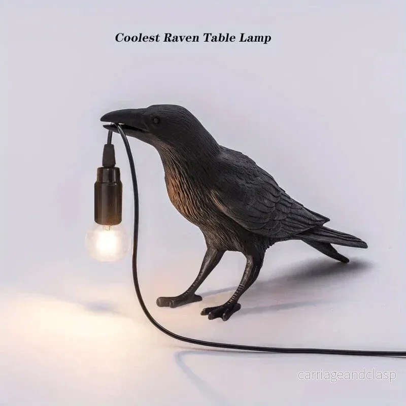 E14-lampa med kontakt gotisk kråklampa vintage resin fågarlampa för nattduksbord, kontor, vardagsrum gårdsstil art deco stil | Veska