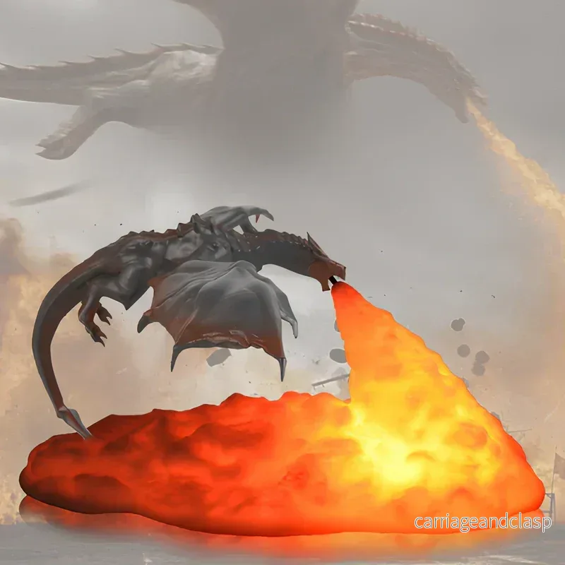 LED Fantasy Dragon Flame Table Lamp | Veska - Bild 3