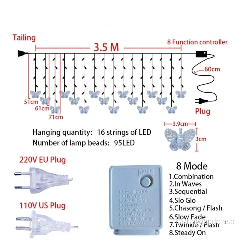 Butterfly LED Gardin Lampor | Veska - Bild 2