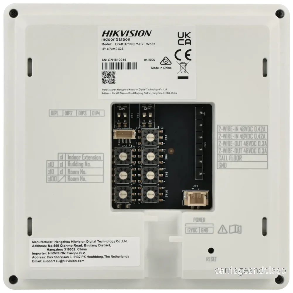 Hikvision DS-KH7100EY-E2-W, 2-tråds modulär intercom, monitor för inomhusstation - Bild 2