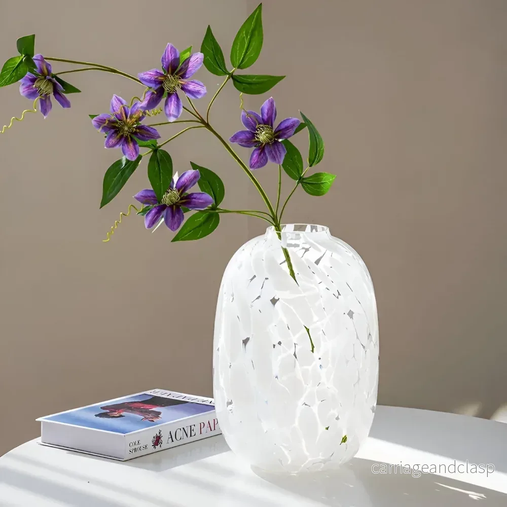 Hög Sense Marmor Effekt Glas Vasen | Veska - Bild 2