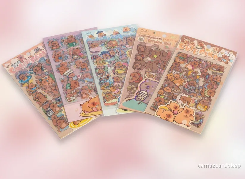 Stickerset Capybara - 6 Ark Stickers