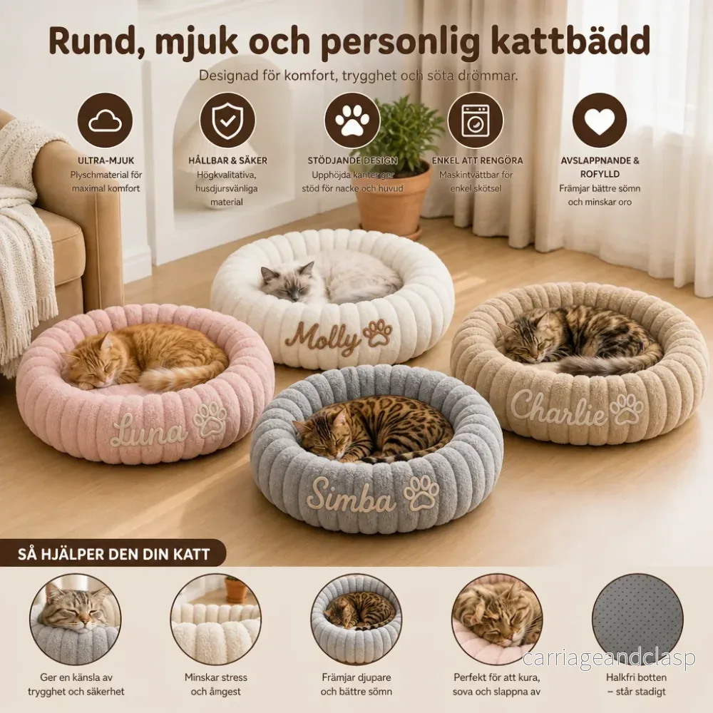 Runt, fluffigt och personligt kattbädd - Bild 2