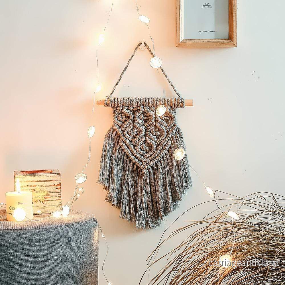 Mini Macrame Vägghängning | Veska Mini Macrame Vägghängning | Veska