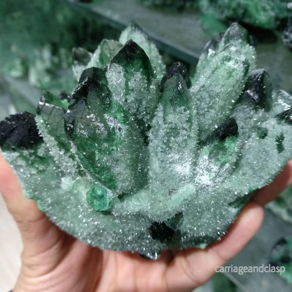 680g Grön Phantom Kvarts Crystal | Veska