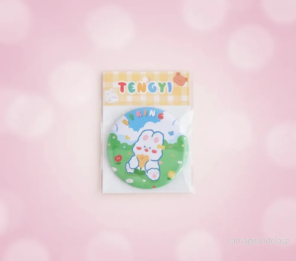 Fickspegel Kanin- Söt Kawaii Accessoar i Plastglas