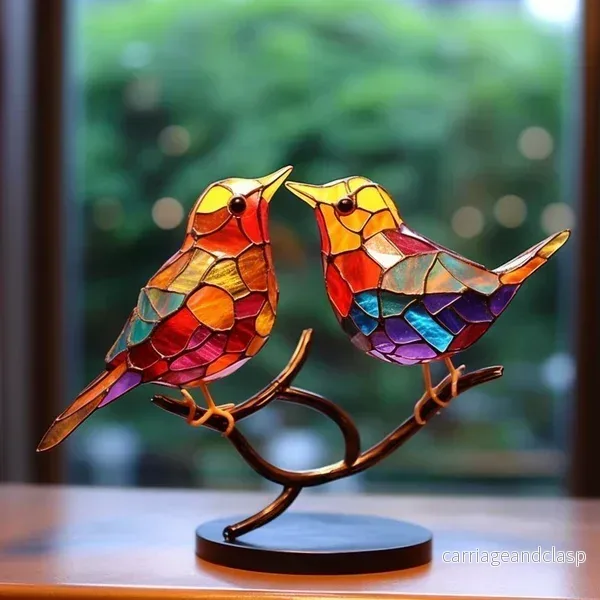 VitraGlow Hantverkad Färgad Bord Dekor | Konstnärlig Lyx Ornament | Veska - Bild 2