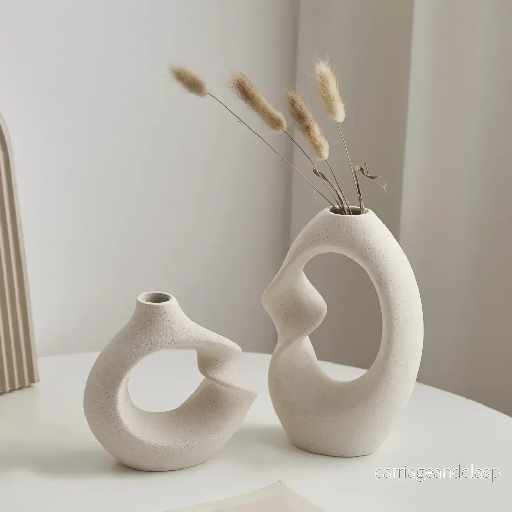 FormaLuxe Skulpturala keramiska vasar set med modern elegans | Veska - Bild 3