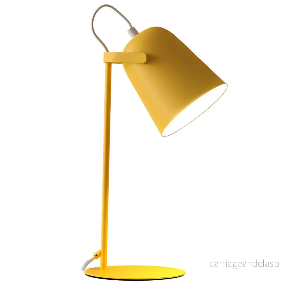 Macaron Skrivbordslampa – Nordisk Gul Justerbar Bordslampa för Läsning & Studier | Veska - Bild 2