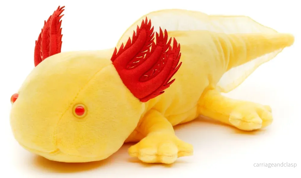 Uni Toys - Axolotl (gul med röda ögon) Gosedjur
