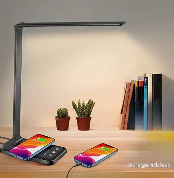 Justerbar LED-bordslampa med laddningsfunktion | Veska