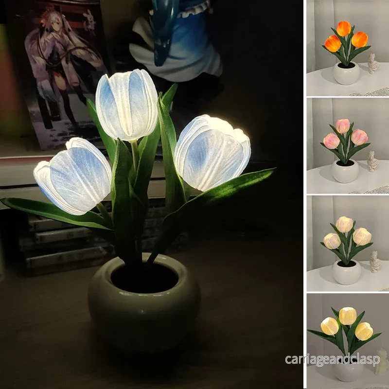 LED Tulpan Nattduksbord Lampa Blomma Bord Lampa | Veska - Bild 2
