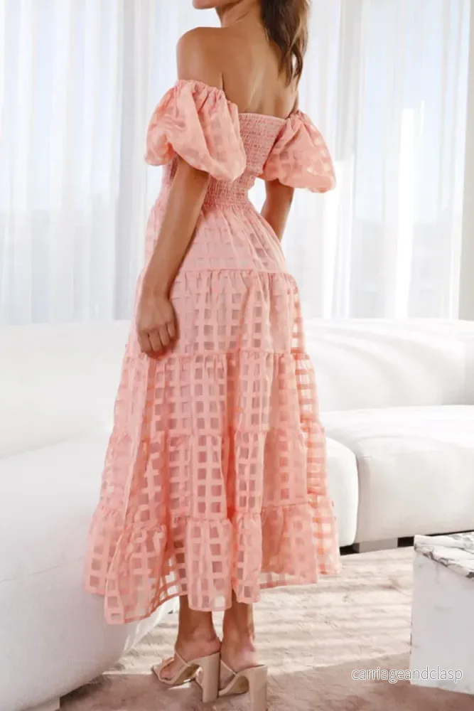 Off shoulder-klänning med puffärmar – romantisk och somrig - Bild 3