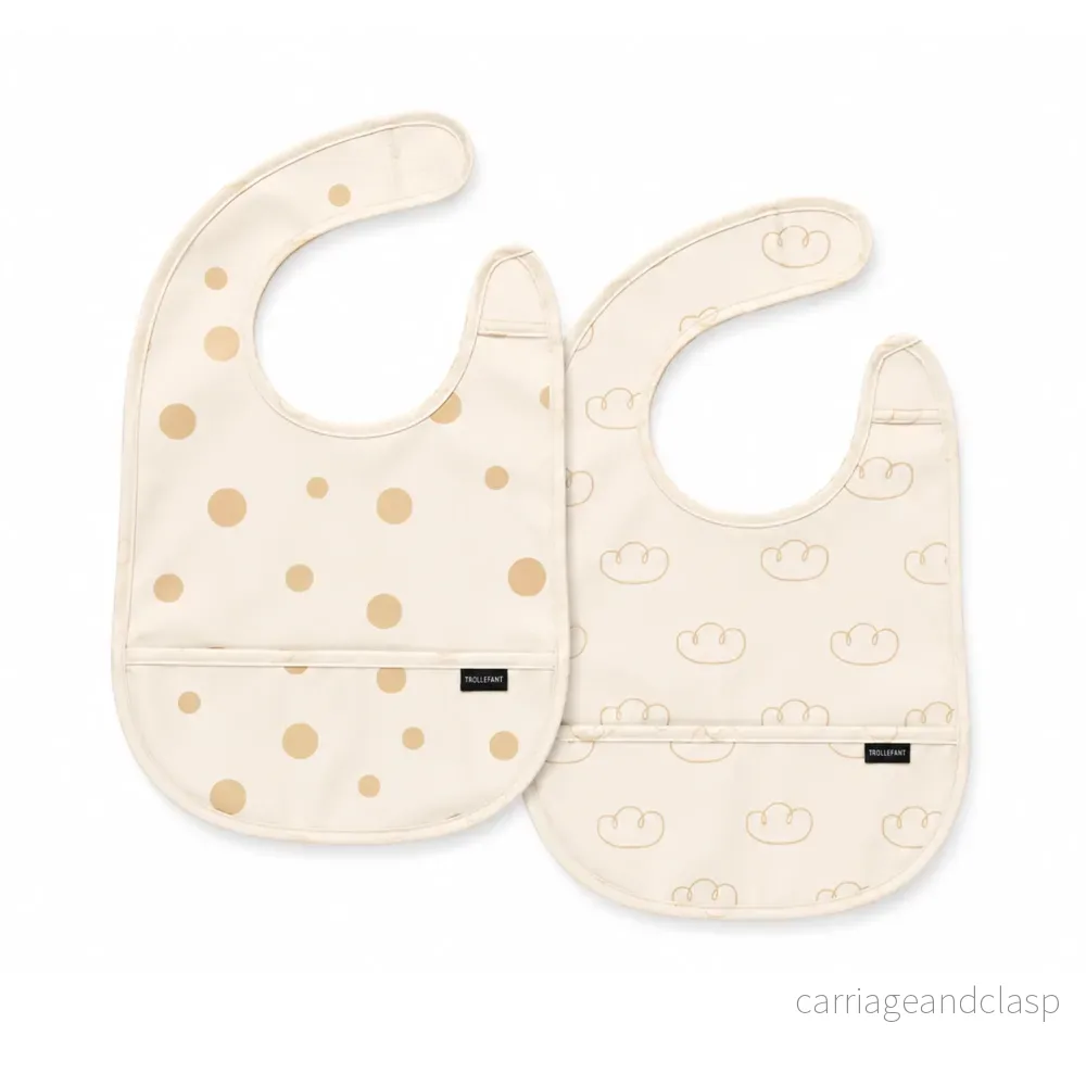 Trollefant haklapp för barn 2-pack, beige