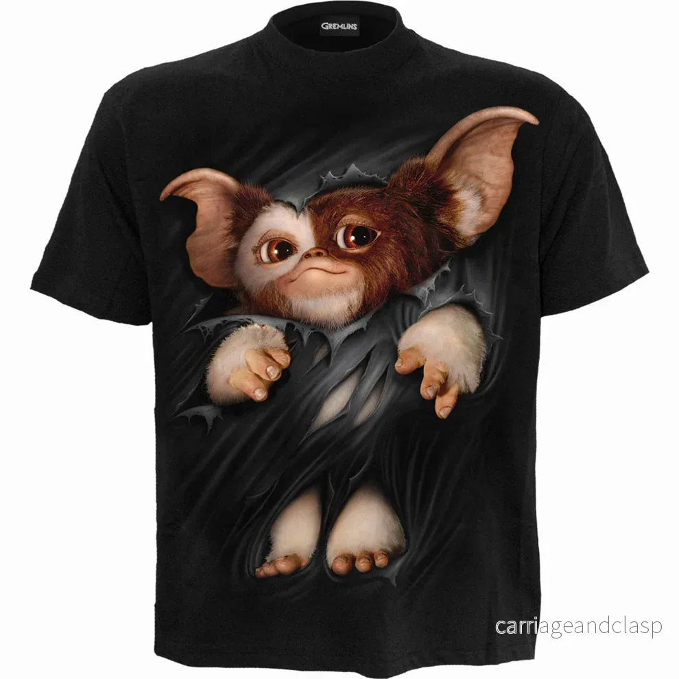 GREMLINS – GIZMO – Front Print T-Shirt Svart