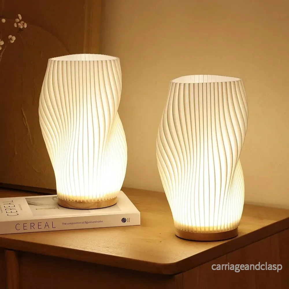 USB-Drevs & Elegant Våg-Design Bordslampa | WaveGlow | Veska