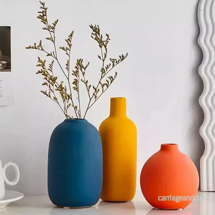 Skandinavisk keramikvase i minimalistisk stil | Elegant dekoration för ditt hem | Veska - Bild 3
