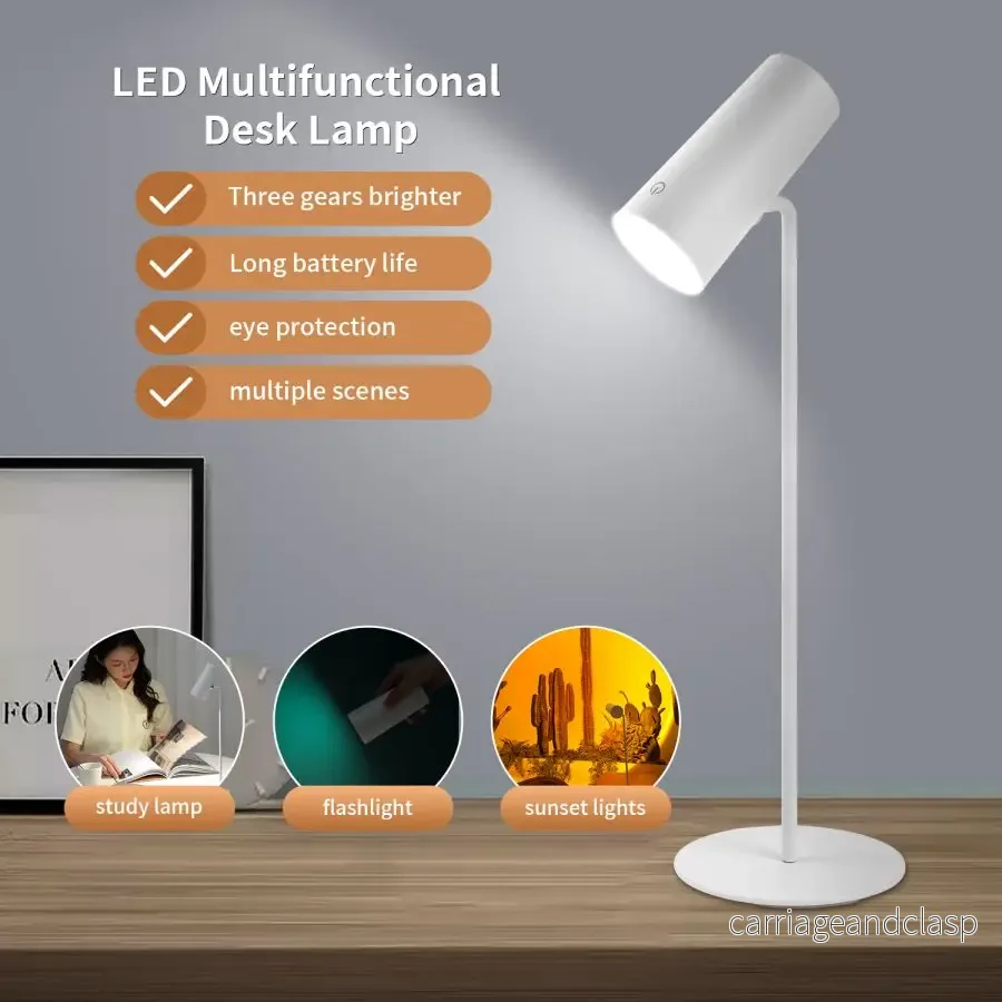 Veska | Lumora LED bordslampa med touch-dimming | Ögonvänlig & uppladdningsbar | USB-C | 2000 mAh batteri | För skrivbord, sängbord & dekoration - Bild 2