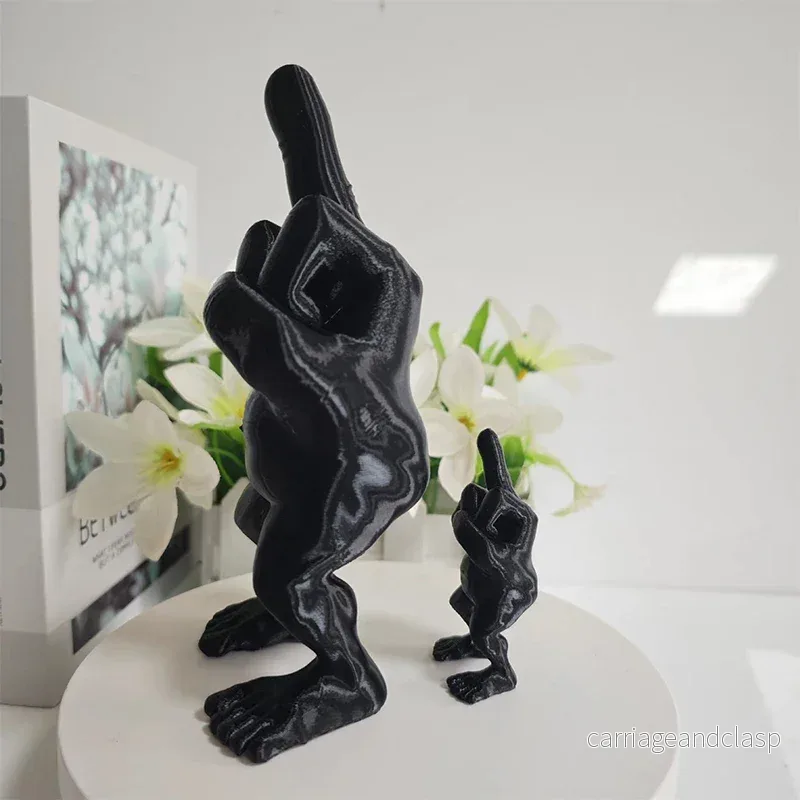 3D Utskriven Långfinger Rolig Dekor | Veska - Bild 2