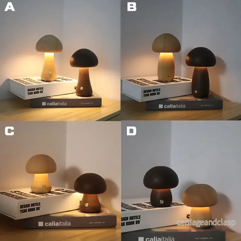 Träsvampslampa LED – Touchstyrd nattlampa i nordisk design - Bild 3