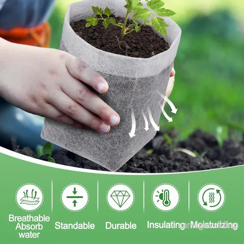 Nedbrytbara fröplantspåsar Nonwoven tyg plantskola fröplantspottar | Veska Nedbrytbara fröplantspåsar Nonwoven tyg plantskola fröplantspottar | Veska