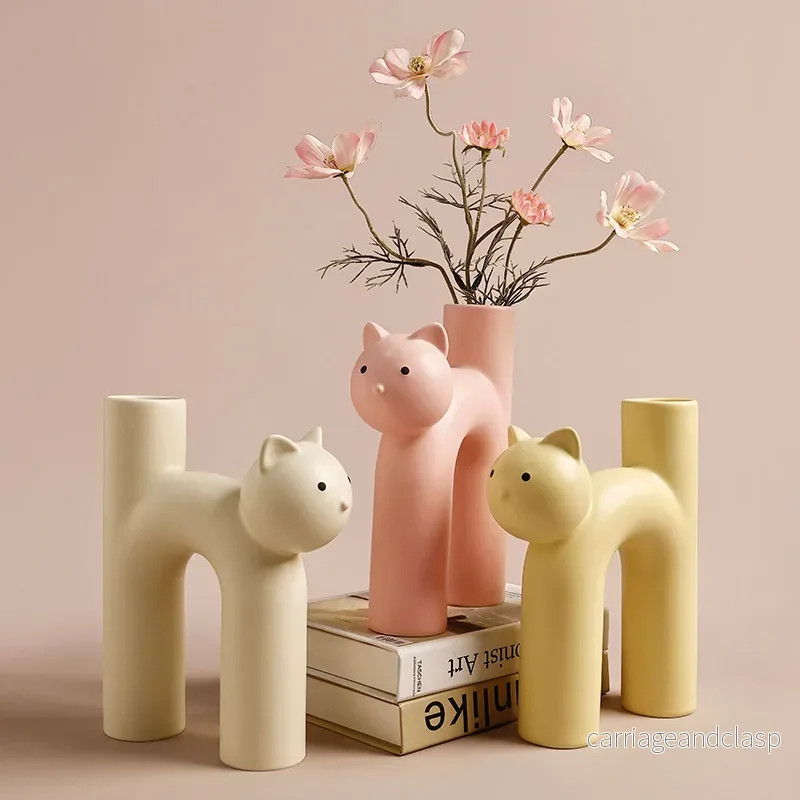 Mini Katt Elegant Minimal H-formad Blomvas | Veska - Bild 2
