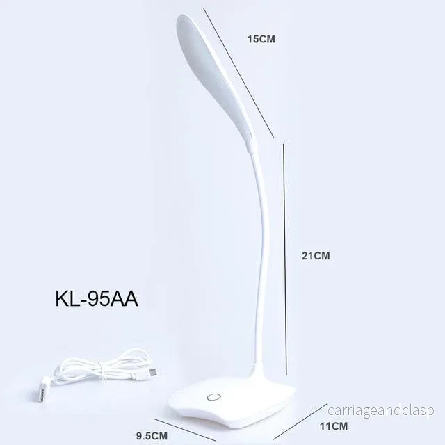 Flexibel 14 LED Skrivbordslampa Modern Touch Switch 3 Lägen Dimmers USB Uppladdningsbar Läsning Studie Ljus Bordslampa för Sovrum | Veska