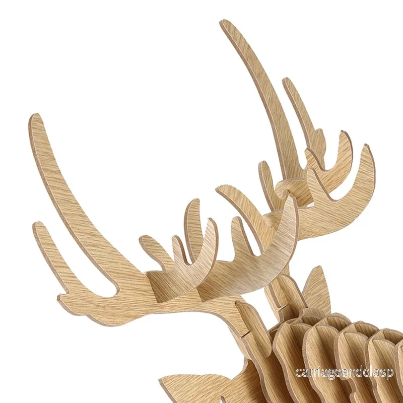 3D Pussel Trä Hängande Hjorthuvud | Veska - Bild 3