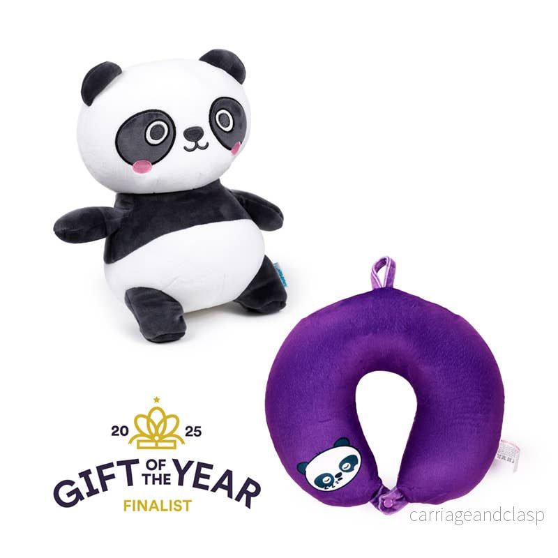Swapseazzz Susu the Panda - 2-i-1 plyschkudde och nackstöd för resor