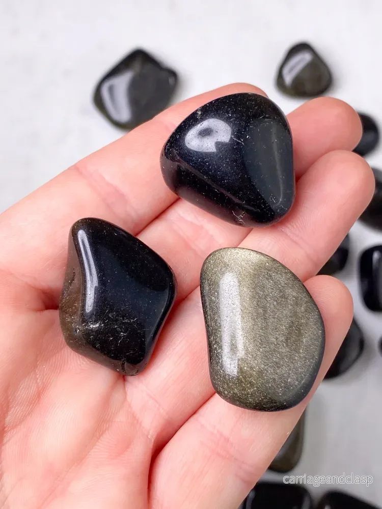 OUTLET - Guld Obsidan Polerad - Bild 2
