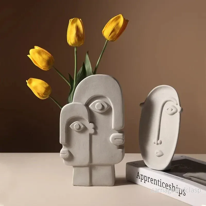 Picasso Inspirerad Keramisk Ansikte Vaser | Veska - Bild 3