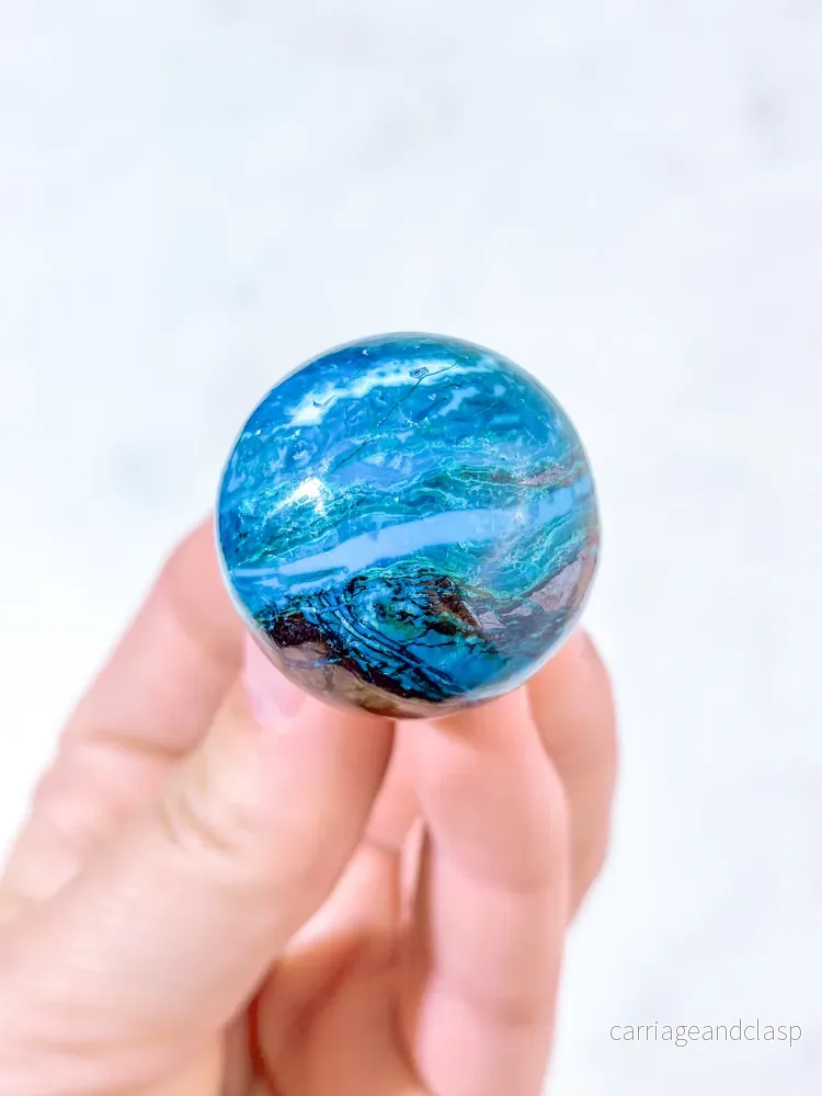 Chilensk Blå Opal Kula (Nr. 8) Sällsynt Chilensk Blå Opal Kula (Nr. 8) Sällsynt