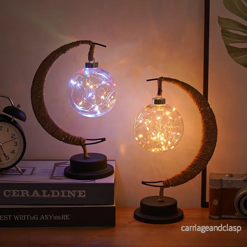 MoonGlow Lamp - Stilig Smedjärn LED Bordsbelysning Veska - Bild 2