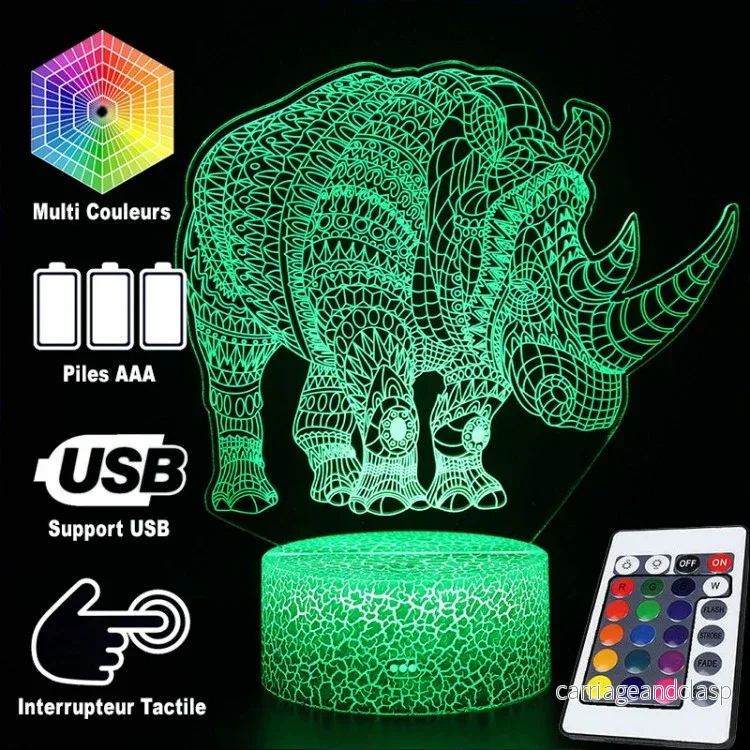 3D Lampa Noshörning Majestätisk | Veska - Bild 2