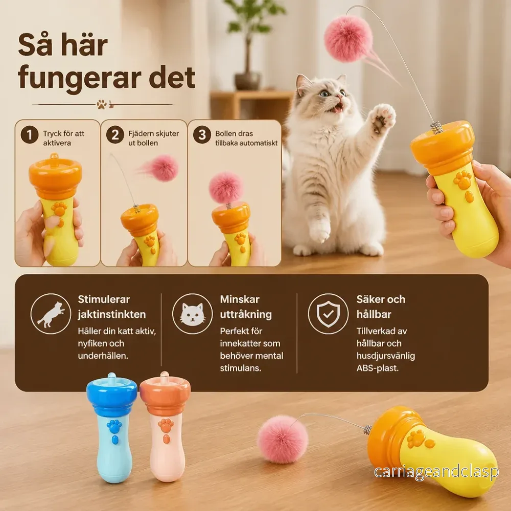 Interaktiv Pomponkastare för Katter - Bild 2