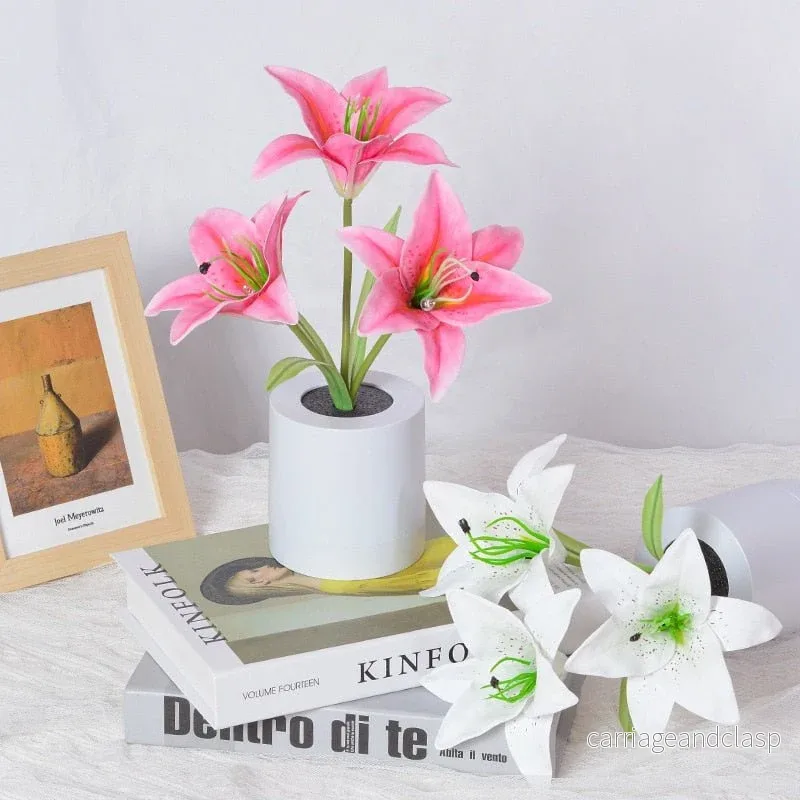 LED Blomma Nattljus Lilja Bord Blomlampa | Veska - Bild 2