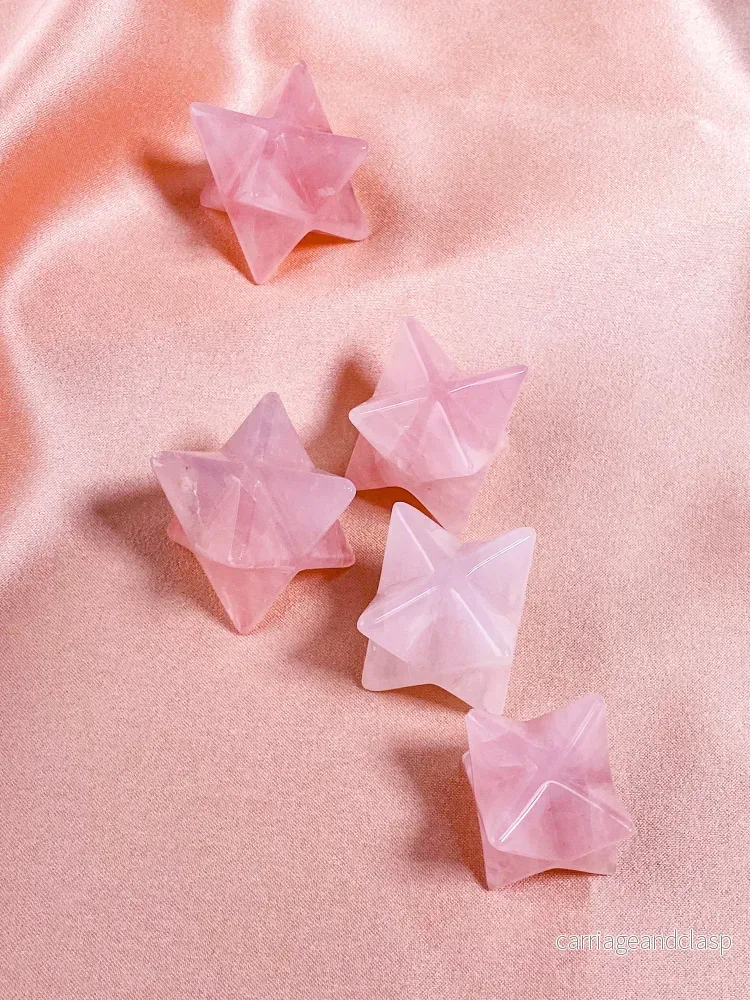 Rosenkvarts Merkaba Stjärna