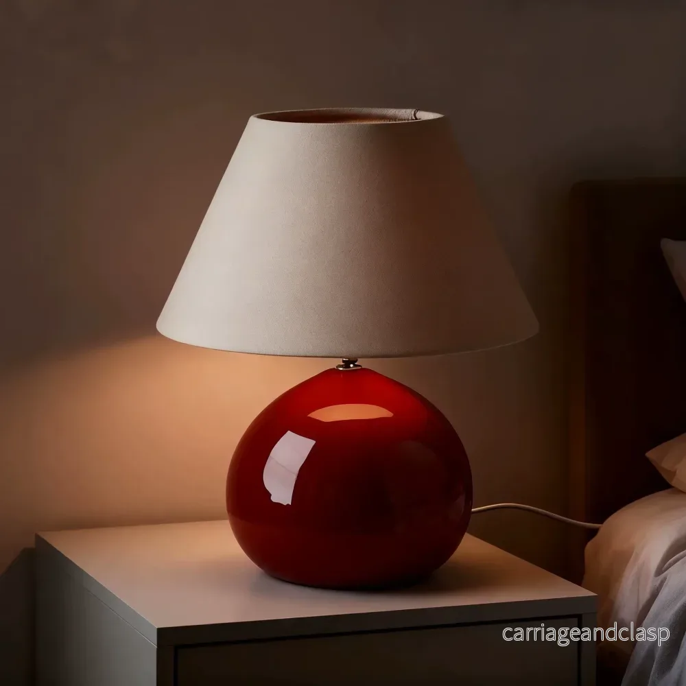 Fransk Vintage Kastanjestil Bordslampa | Veska - Bild 2