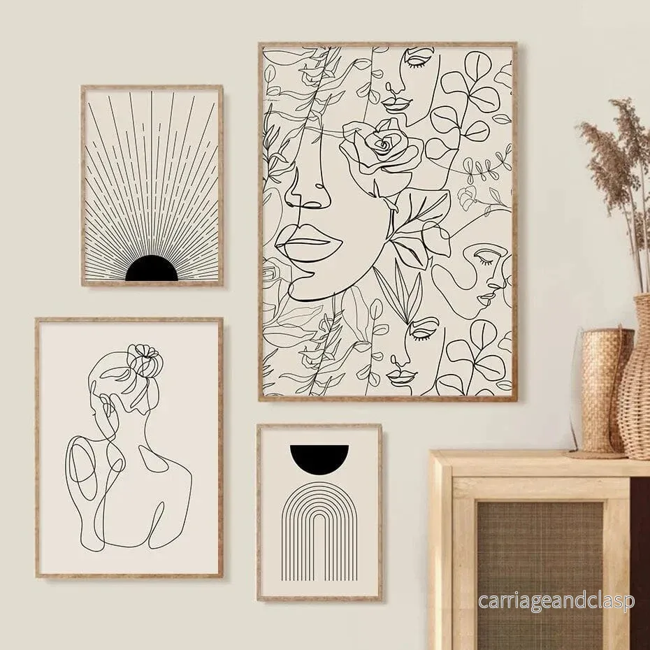 Abstract Line Drawing Boho Poster | Veska Abstract Line Drawing Boho Poster | Veska