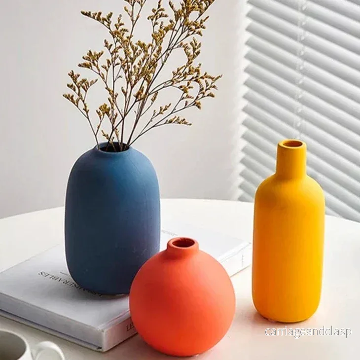 Nordisk Design Keramiska Vaser | Minimalistisk Dekoration | Stiliga Vaser för Hem | Veska - Bild 3