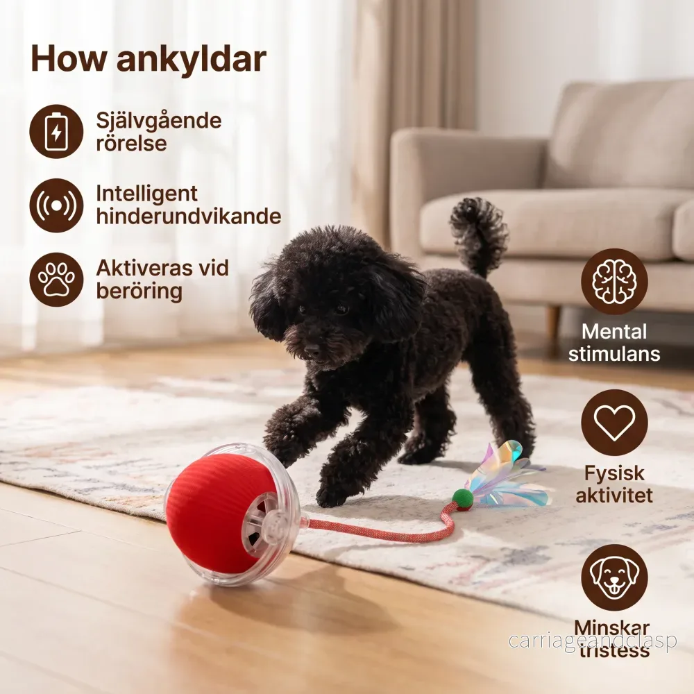 Förbättrad Smart Rullande Hundboll – Slitstark Interaktiv Leksak Med Nätstjärt - Bild 2