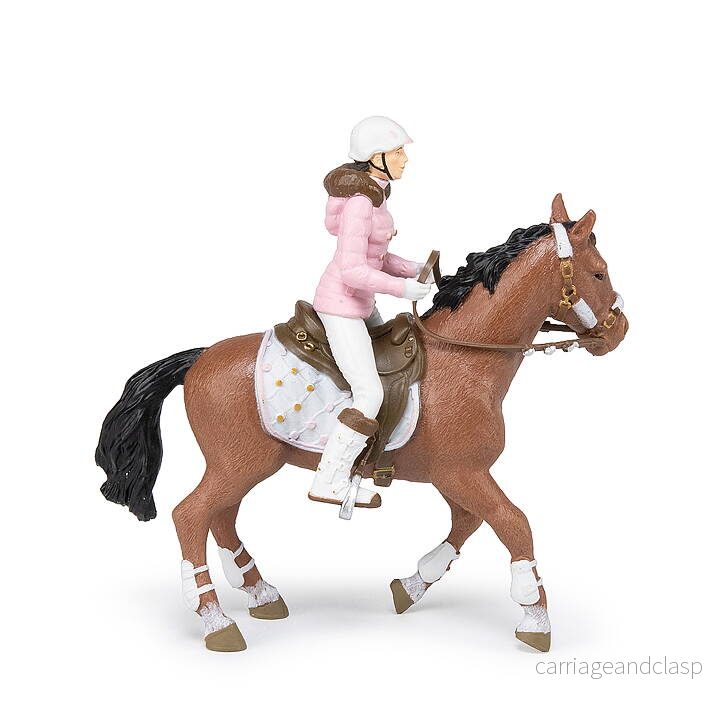 Papo - Häst med sadel vitt schabrak (Winter rider's horse) - Bild 2