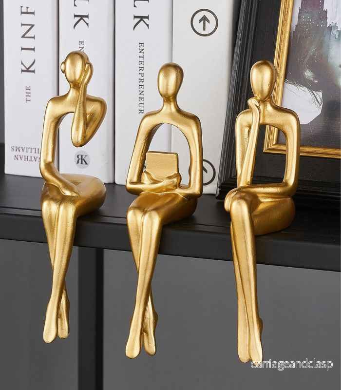 3-delad bokhylldekoration gjord av resin – 17 cm | Veska