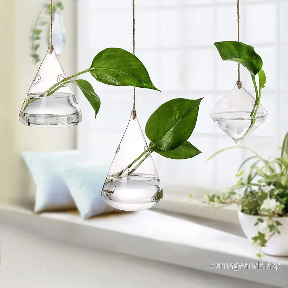3-delad Glas Hängande Terrarium Vaser | Veska
